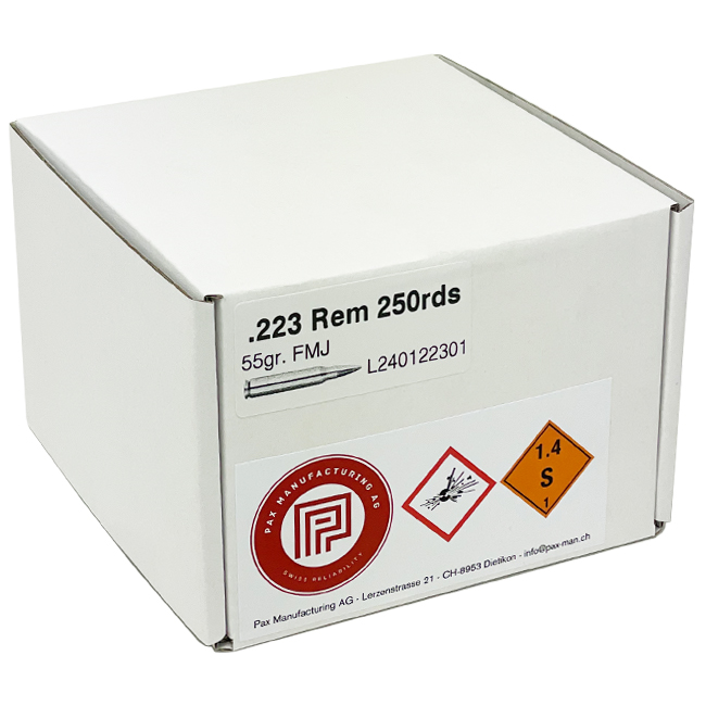 223 Rem PAX 55gr FMJ 250stk